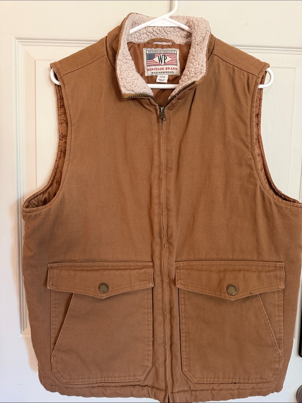 Men's Brown Sherpa-Lined Everyday or Work Vest